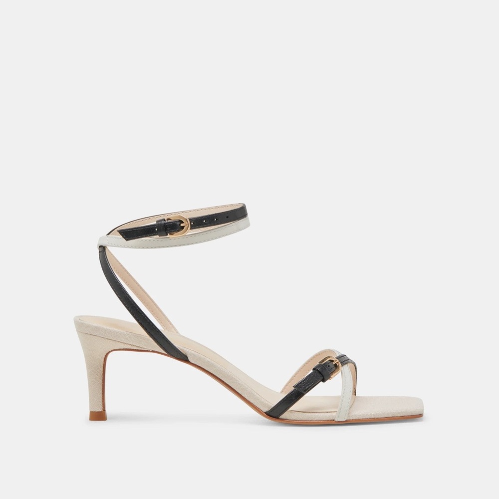 Dolce Vita Cream and Black Women's Sandals